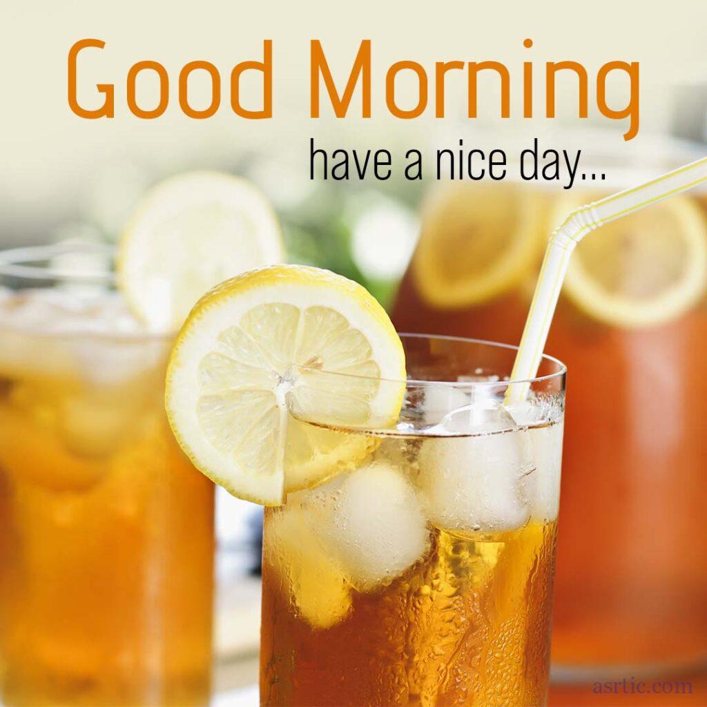 Enjoy a glass of lemon iced tea outside to detox your morning