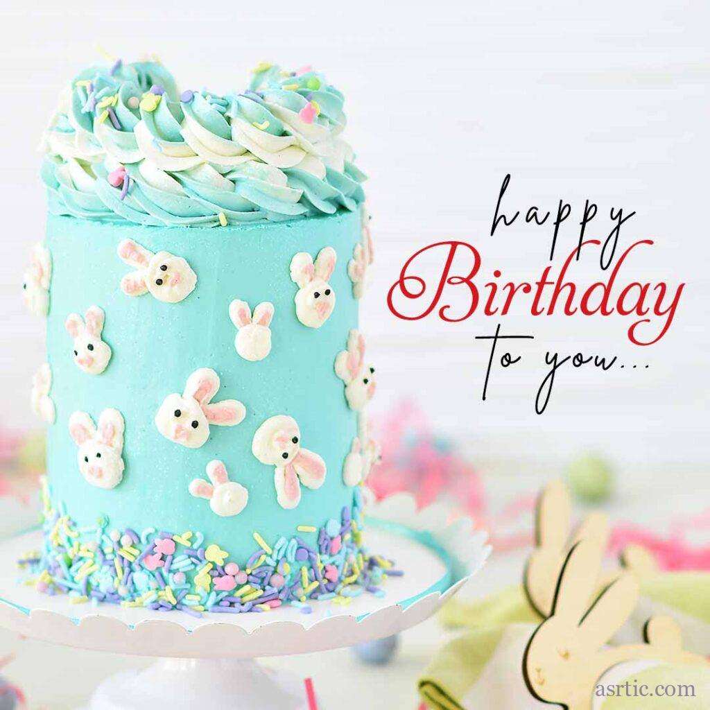 Beautifully decorated turquoise sprinkle birthday cake, perfect for any birthday celebration